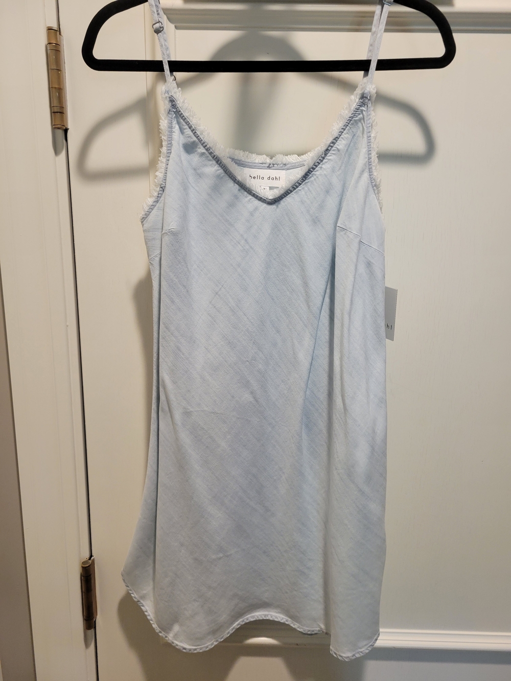 Light Blue V-neck Dress With Adjustable Straps